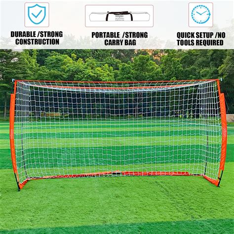 Soccer Goals for Backyard 12x6ft Large Instant Collapsible Soccer Goal ...