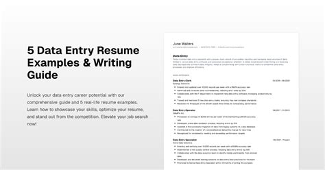 Image result for Data Entry Resume Look Like