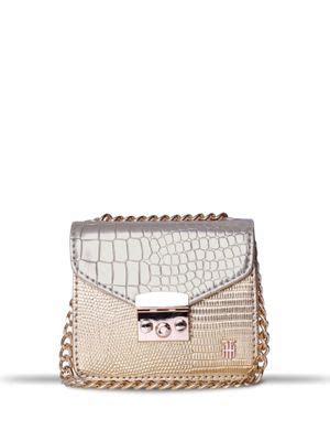 Buy THE HOLISTIK Vibrant Croco Gold Mini Party Sling Online