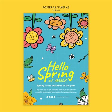 Spring season poster template | Free PSD
