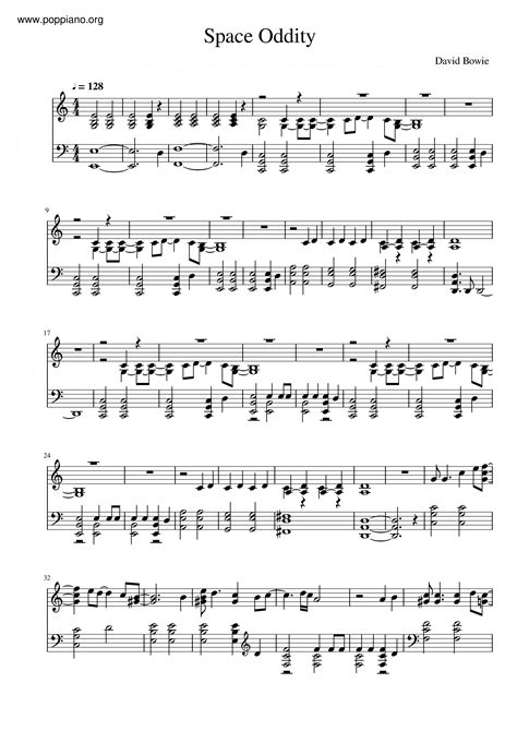 David Bowie-Space Oddity Sheet Music pdf, -スペース・オディティ 악보 - Free Score ...