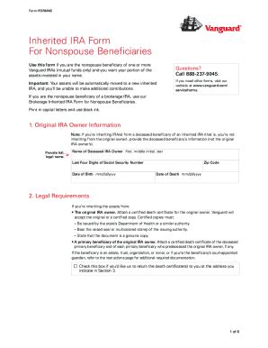 Vanguard Inherited Ira Application For Nonspouse Beneficiaries - Fill ...