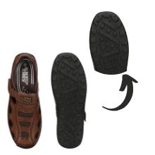 Alberto Torresi Men's Mid Brown Leather Sandals and Floaters - 10 UK/44 ...