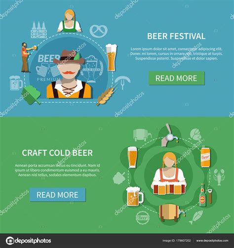 Flat Beer Banners Set Stock Vector by ©macrovector 179607202