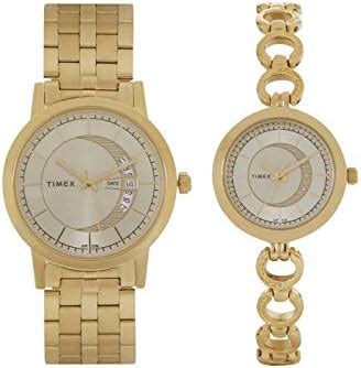 TIMEX Classics Analog Watch for Unisex with Champagne Round Dial & Gold ...