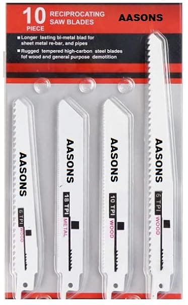 AASONS 10pcs Reciprocating Saw Blades Saber Saw Handsaw Multi Saw Blade ...