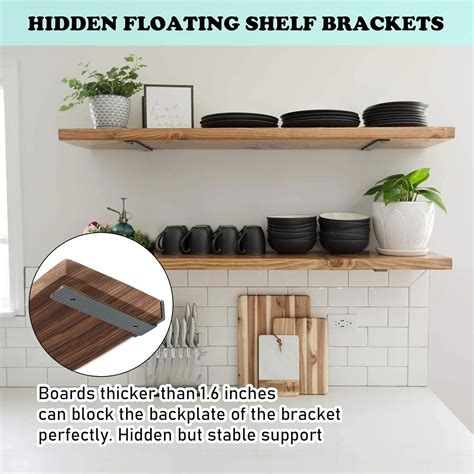 Buy Floating Shelf Brackets Heavy Duty - 1/5 Inch Thick Industrial ...