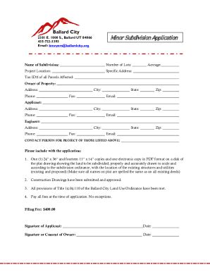Fillable Online Subdivision Check List Fax Email Print - pdfFiller