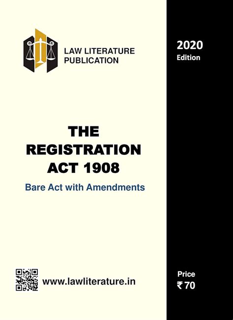 Buy The Registration Act 1908 Bare Act with Amendments 2020 Edition ...