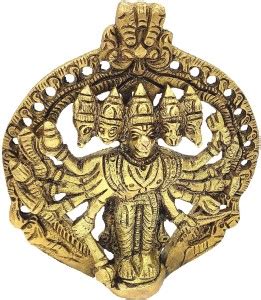 numeroastro Panchmukhi Hanuman Ji Idol in Brass Wall Hanging (10.5 Cms ...