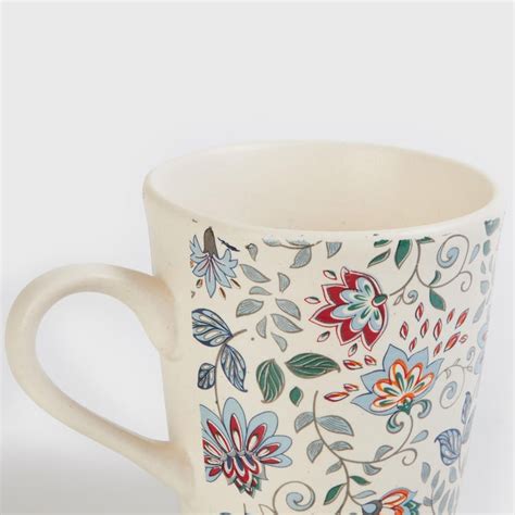 Buy Fiesta White Floral Printed Stoneware Mug - 320ml from Home Centre ...