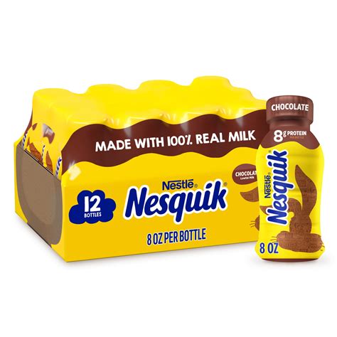 Nestle Nesquik Ready to Drink Chocolate Milk, Lowfat, Gluten Free, 8 fl ...