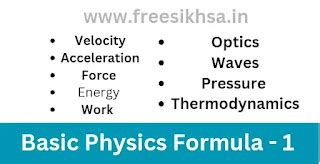 Basic physics formulas Part - 1