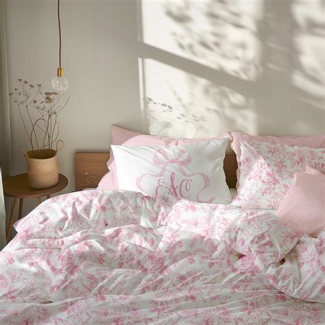 Pink Coquette Bedding Set, Preppy Duvet Cover Set, Pink Bow Bedding ...
