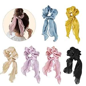 Silk Satin Bow Hair Ties, Chiffon Hair Ties in Boho Style, Bows ...