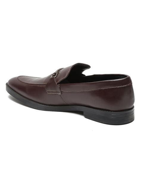 Men Brown Solid Leather Slip-On Formal Shoes – Teakwood Leathers