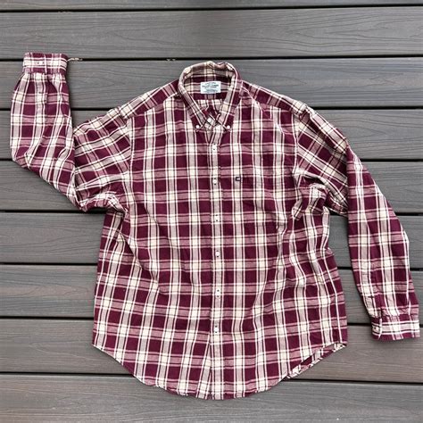Vintage Red and White Flannel Button Down Shirt // Ralph Lauren ...