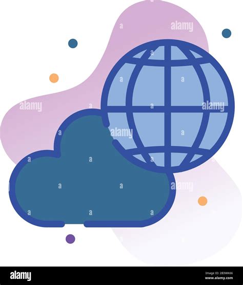 Global sphere and cloud line fill block style icon design ...
