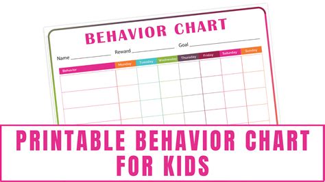 Kids Free Printable Behavior Chart - Free Printable Charts