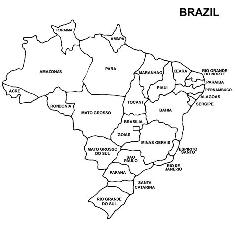 Explore Brazil with the Outline Map Brazil - Premium Printable