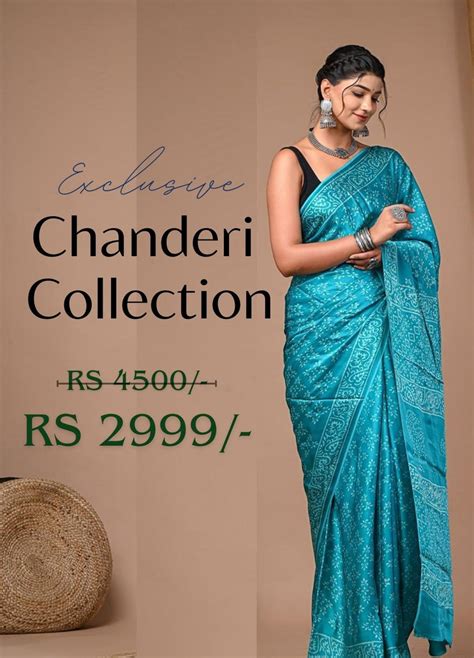 Chanderi Silk Saree - Bagru Hand Block – Bhavika Fashion