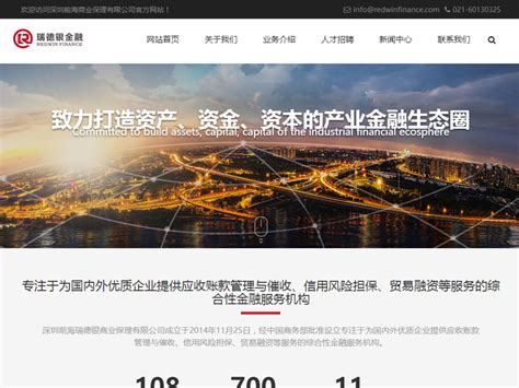 瑞德银商业保理有限公司官方网站设计开发-上海润滋网站制作公司
