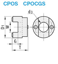 Oldham Couplings - Clamping / Set Screw - Spacers (for CPO, CPOC, CPOCG ...