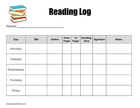 Free Printable Reading Chart Templates | Many Designs Available