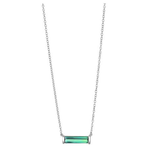 Faye Kim 18 Karat Gold Bar Set Green Tourmaline Necklace For Sale at ...