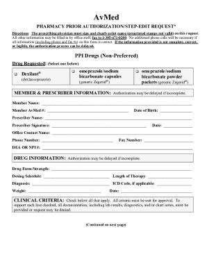 Fillable Online PHARMACY PRIOR AUTHORIZATION/STEP-EDIT REQUEST ... Fax ...