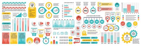 Mega set of infographic elements data visualization vector design ...