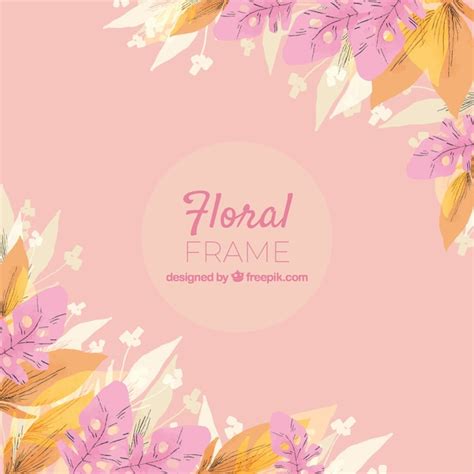 Floral frame in hand drawn style | Free Vector