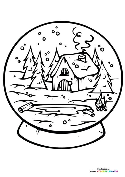 Snow Globe Coloring Pages Free Printable Snow Globe Templates For