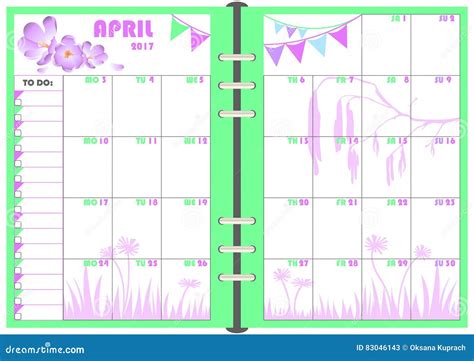 每日计划者2017年4月 向量例证. 插画 包括有 附注, 图象, 计算机, 日期, 编号, 对象, 文件 - 83046143