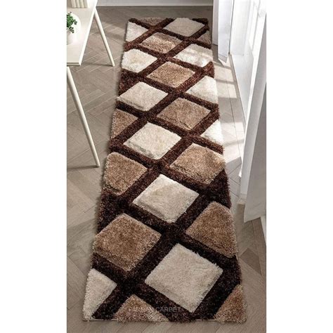 Indianshelf Polyester Brown & Beige Checkered Carpet Rug 3x5 Feet