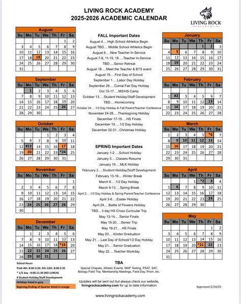 Lvc Academic Calendar