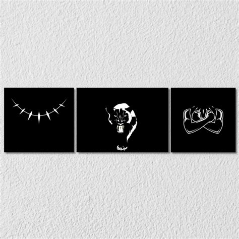 Black Panther Wall Art, Set Of 3 – Myindianthings