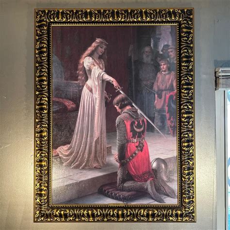 LOT 43: Framed Print on Canvas “The Accolade” by Edmund Blair Leighton ...