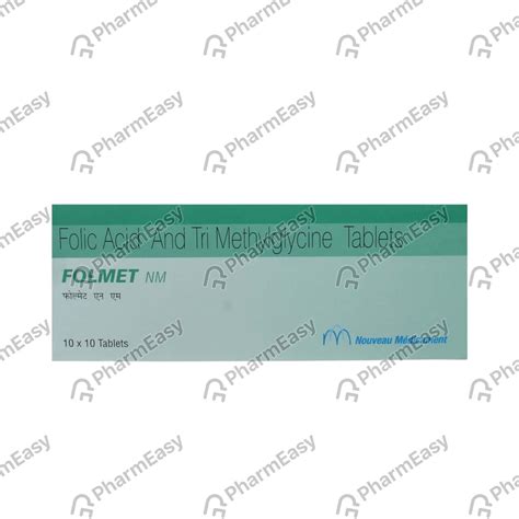 Buy Folmet Nm Strip Of 10 Tablets Online at Flat 15% OFF | PharmEasy