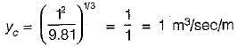 A steady discharge of 1 cumec flows uniformly in a rectangular channel ...