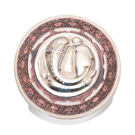 Episode Silver Silver Plated Ganesh Coin On Base