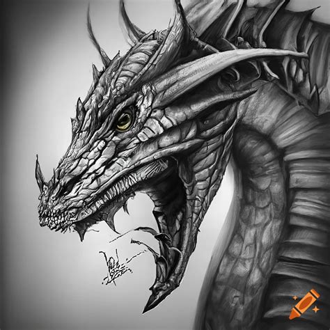 Realistic pencil drawing of a dragon on Craiyon