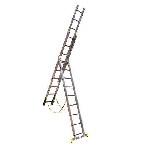 Buy 9 Rung 3 Section Stair Combi-All-in-One Extension Ladder, Step ...