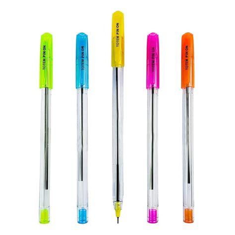TOTEM Pin On Ball Pens | 60 Blue Ink | 0.7 mm Tip | Comfortable Grip ...