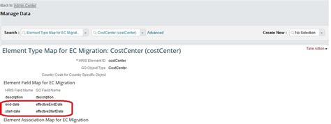 2254081 - Field names for Cost Center Entity are different in different ...