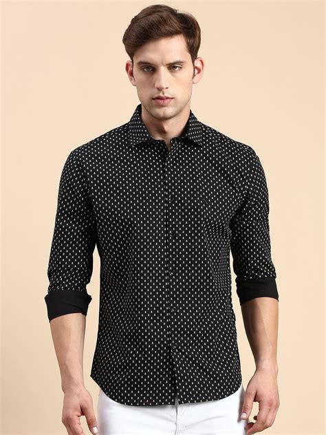 Buy SHOWOFF Men Printed Cotton Premium Slim Fit Opaque Casual Shirt ...
