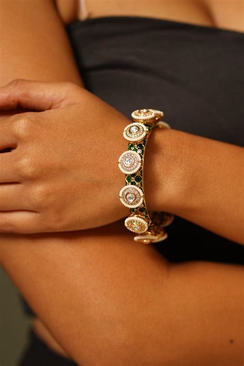Pattabi Gokhru Meenakari Gold Kada Bangle – Attrangi