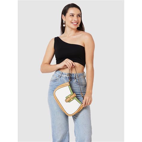 Buy Globus Women Khaki Colourblock Casual Sling Bag Online