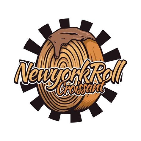 Le concept du logo du croissant en rouleau de New York | Vecteur Premium