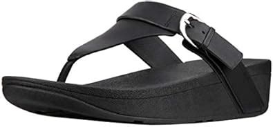 Buy Fit Flop Women's Edit Leather Adjustable Toe-Thongs Sandal, Black ...